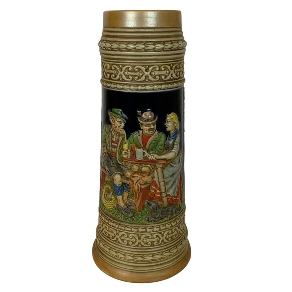 Ceramarte Senior Grande Ceramic Beer Stein CS6 Bavarian Scene Vtg 1977 Brazil - Picture 2 of 8